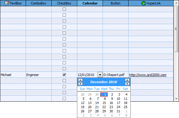 FlexCell Grid Control for .NET Screenshot